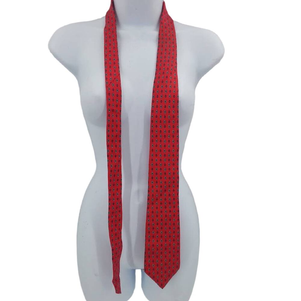 Vintage Andhurst Custom SILK Red Blue Paisley Men's Neck Tie Necktie Multicolor